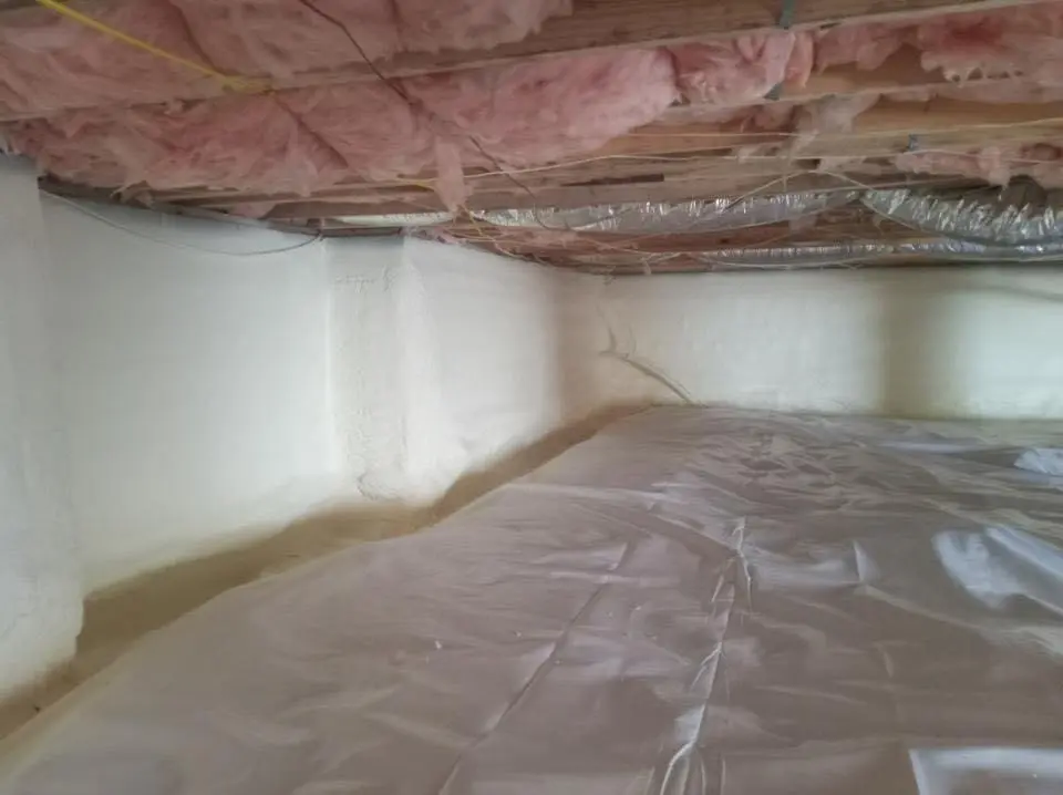 Crawl space encapsulation with closed-cell spray foam for Roof Waterproofing in Parkville