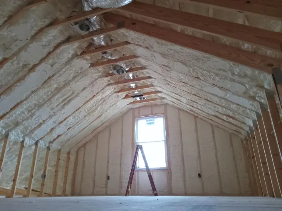 Spray foam roofing application for Crawl Space Insulation project in Parkville